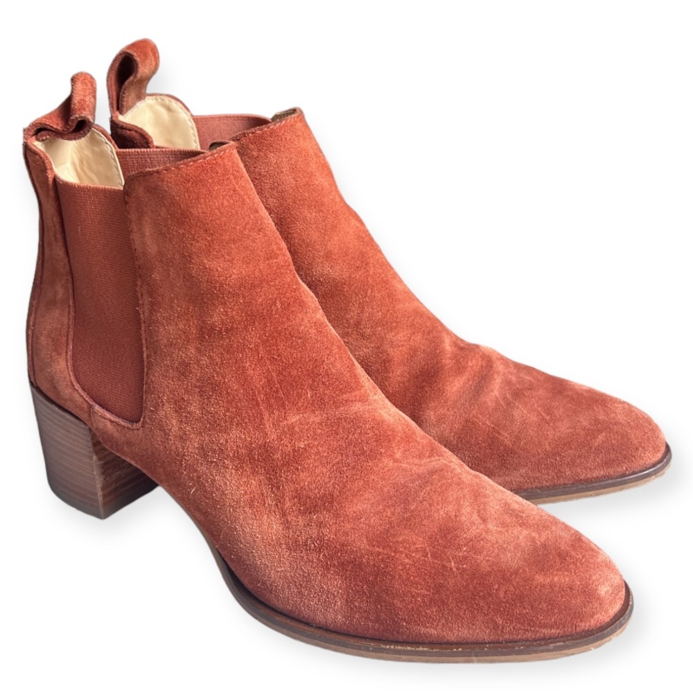 Everlane The Heel Boot in Rust Suede Size 7.5